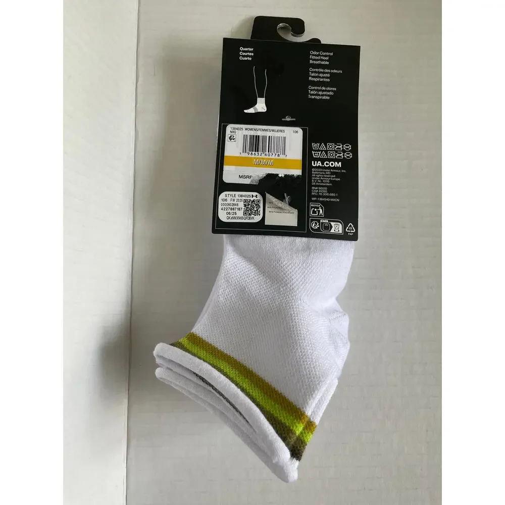UNDER ARMOUR WOMENS 3 PAIR LIGHTWEIGHT QUARTER SOCKS NEW